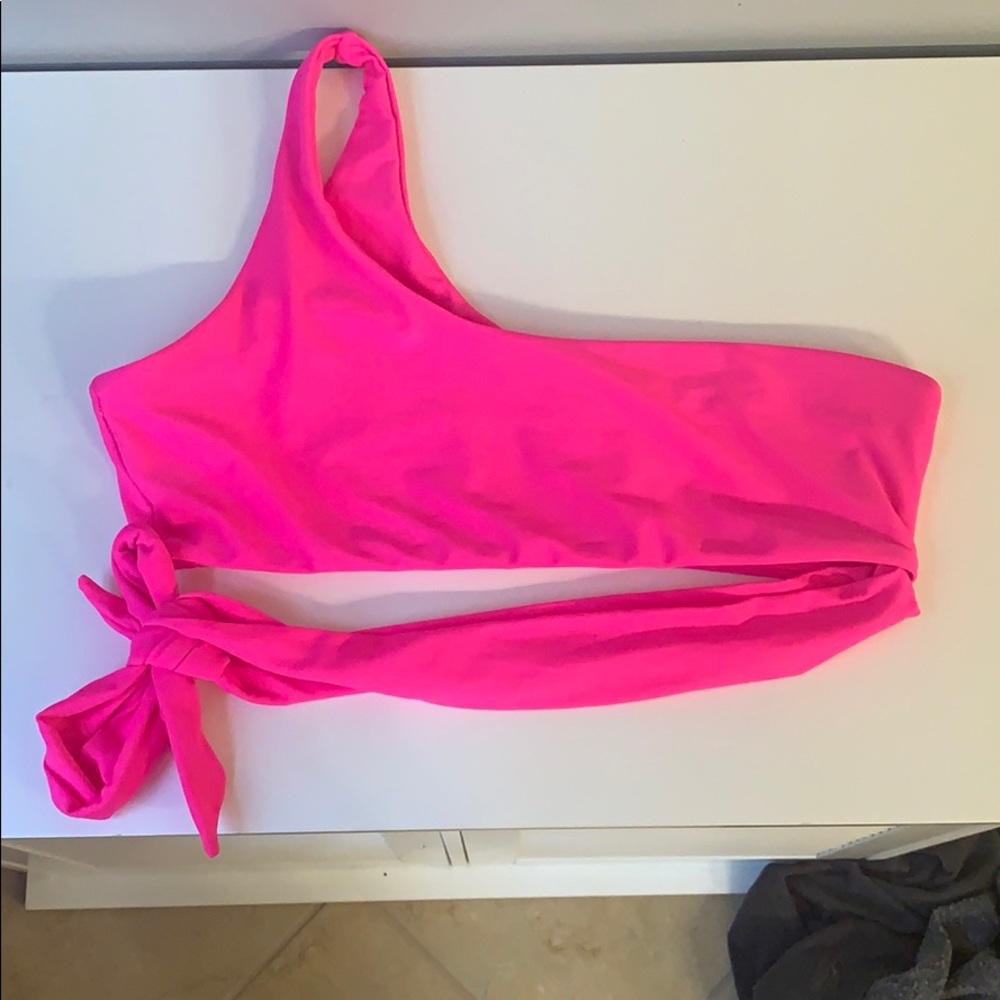 One Shoulder With Tie Detail Bikini Top